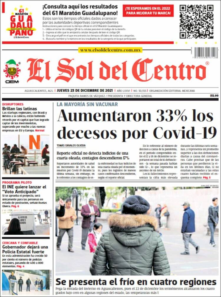 Portada de El Sol del Centro (M&eacute;xico)