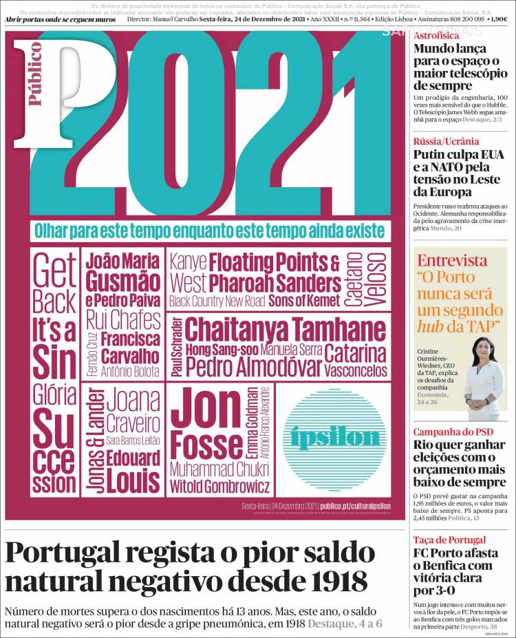 Portada de Público (Portugal)