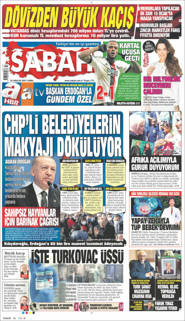 Portada de Sabah (Turqu&iacute;a)