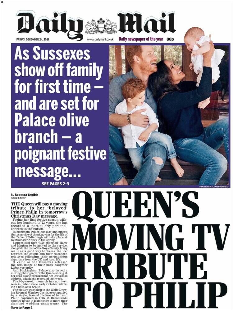 Portada de Daily Mail (Reino Unido)