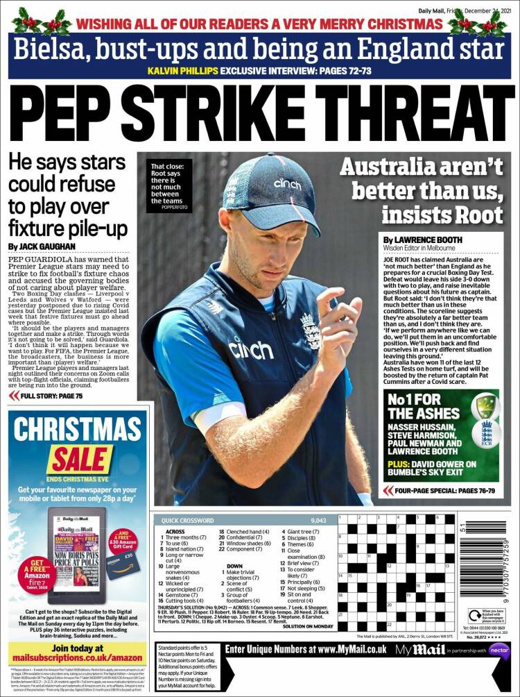 Portada de Daily Mail Sport (Reino Unido)