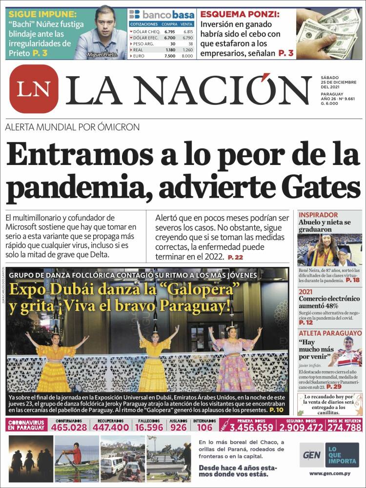 Portada de La Nación (Paraguay)