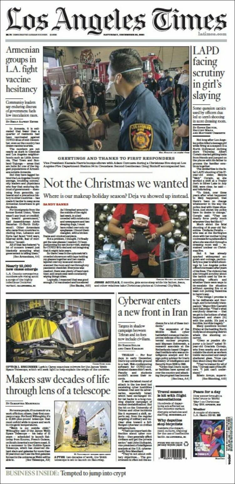 Portada de Los Angeles Times (USA)