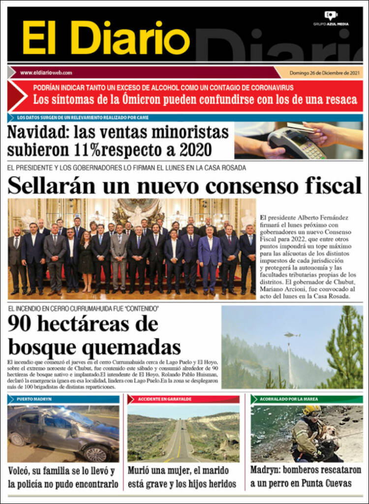 Portada de El Diario de Madryn (Argentine)