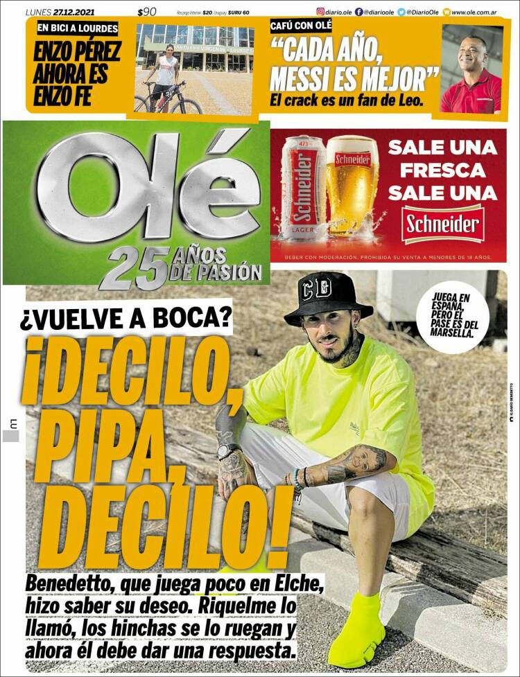 Portada de Olé (Argentina)