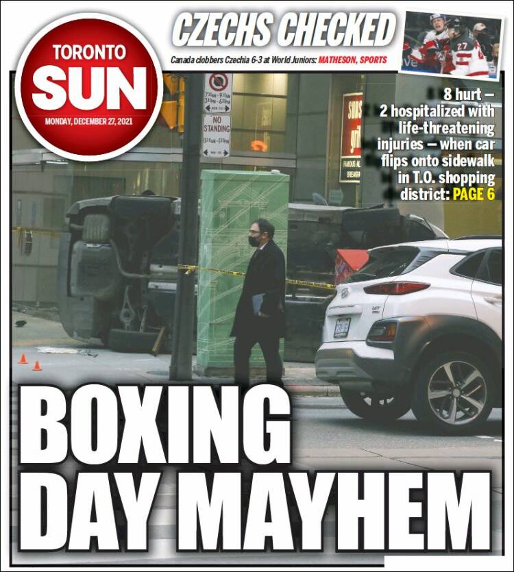 Portada de The Toronto Sun (Canadá)