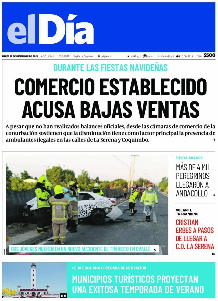 Portada de El Día (Chile)