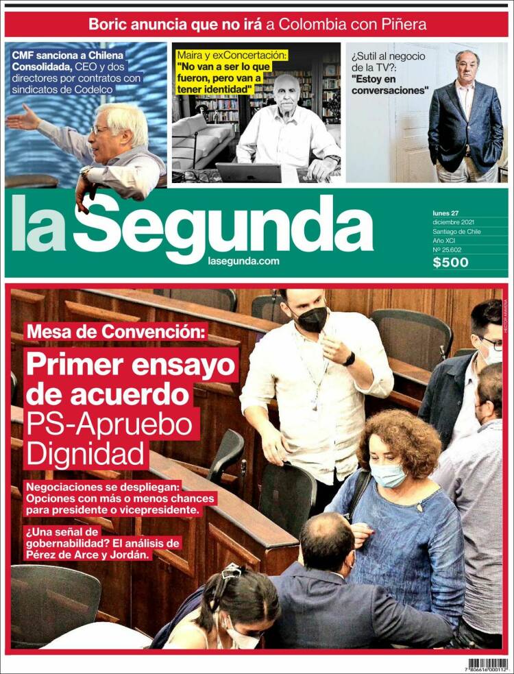 Portada de La Segunda (Chile)