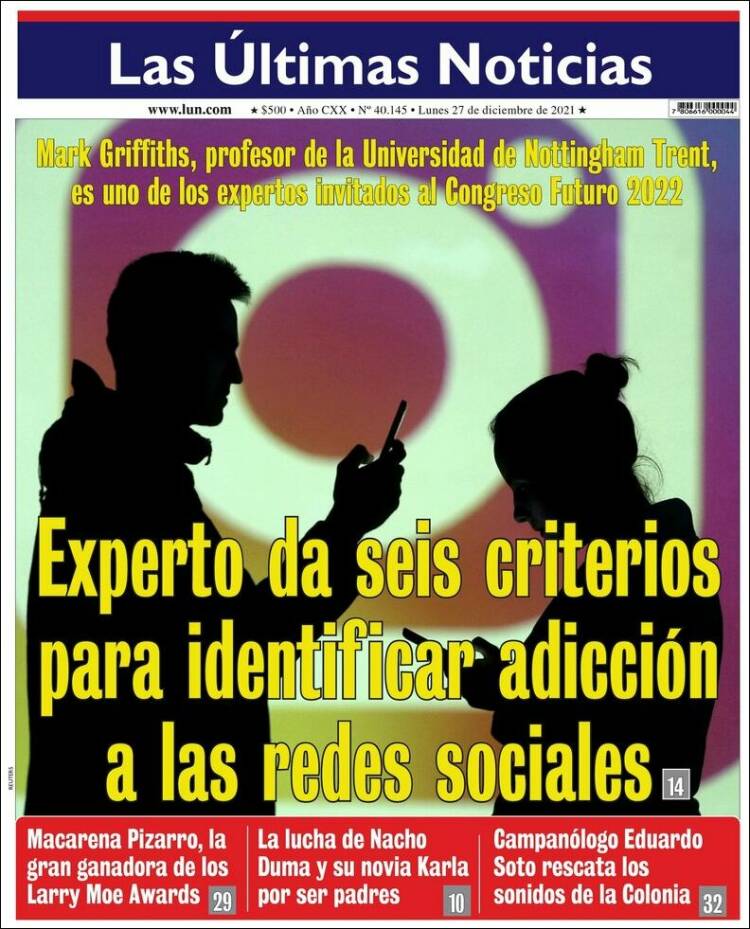 Portada de Las Últimas Noticias (Chile)