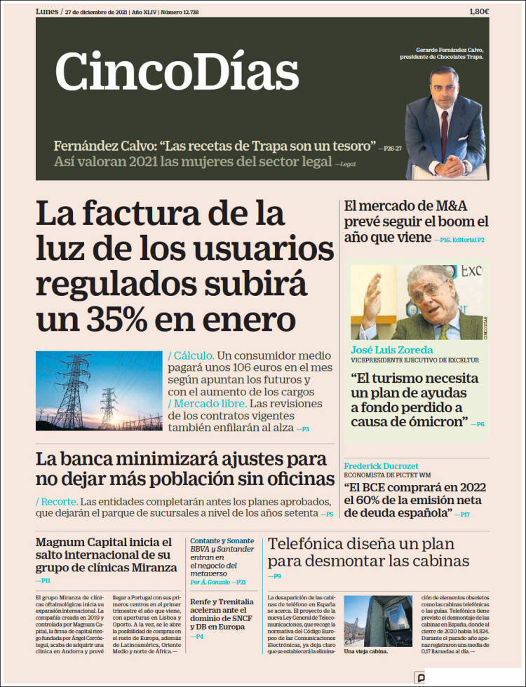 Portada de Cinco Días (Espa&ntilde;a)
