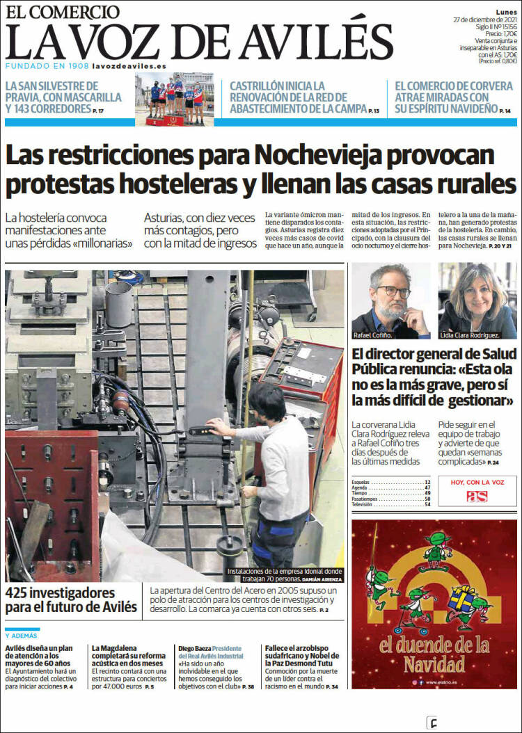 Portada de El Comercio - Avilés (Espa&ntilde;a)