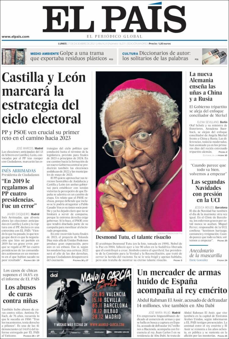Portada de El País (Espa&ntilde;a)