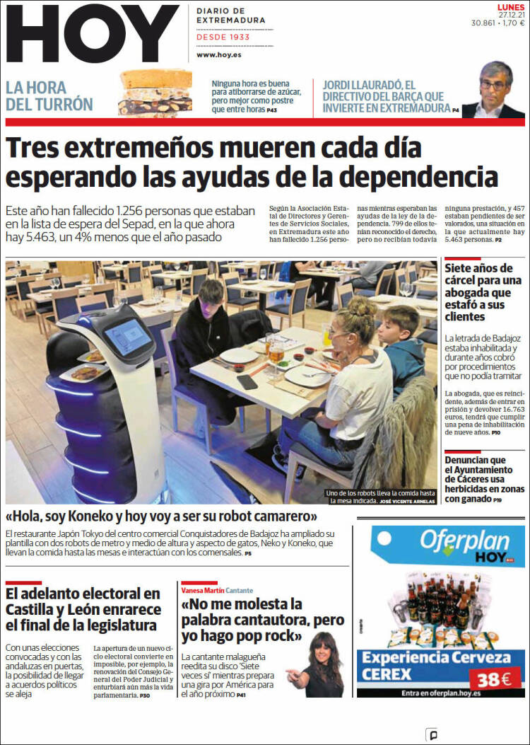 Portada de Hoy - Caceres (Espa&ntilde;a)