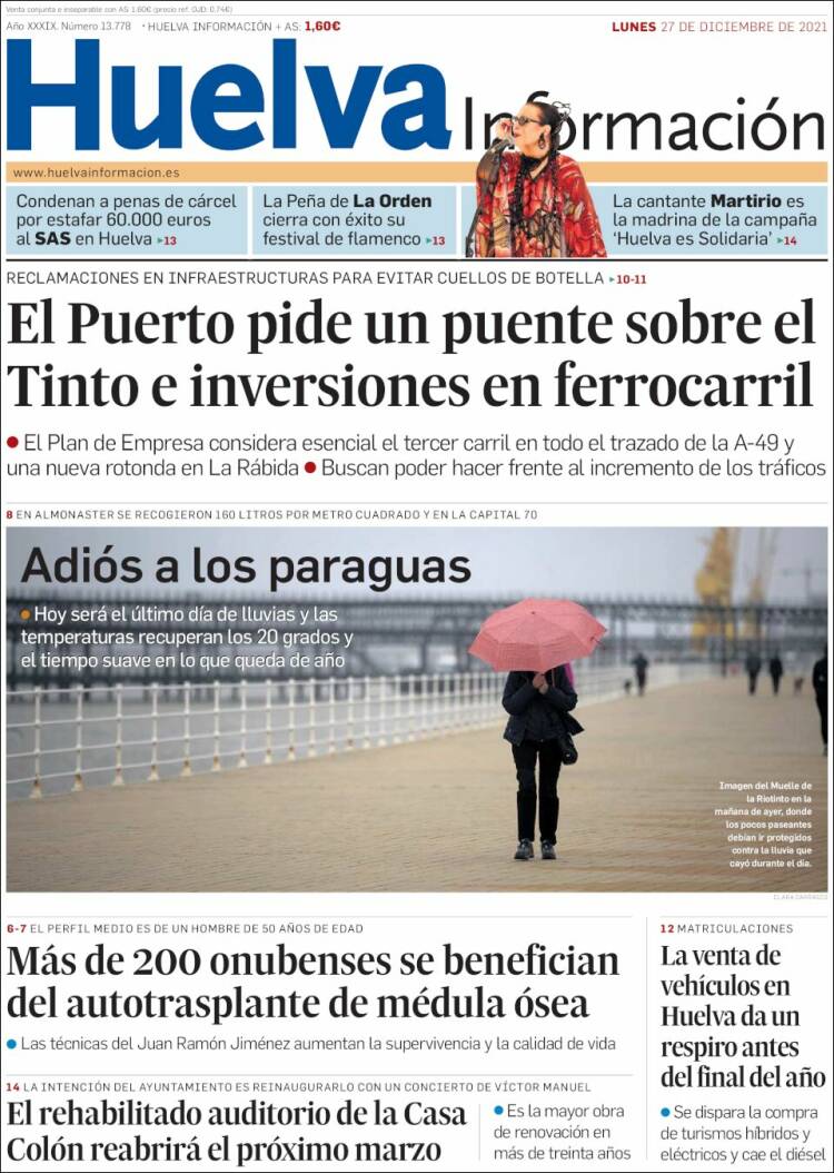 Portada de Huelva Información (Espa&ntilde;a)