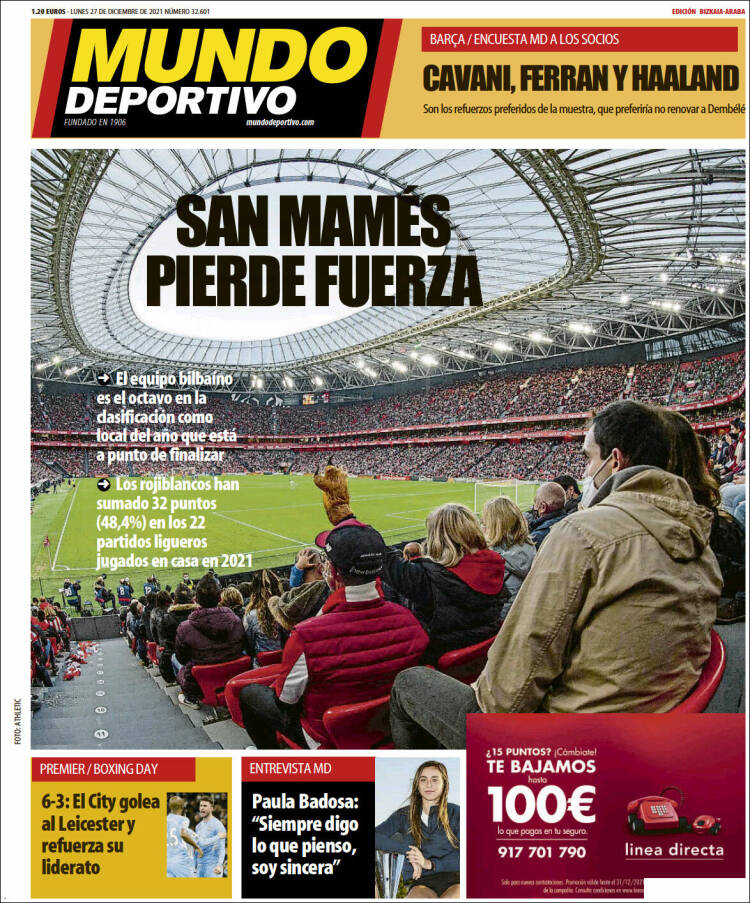 Portada de Mundo Deportivo Bizkaia (Espa&ntilde;a)