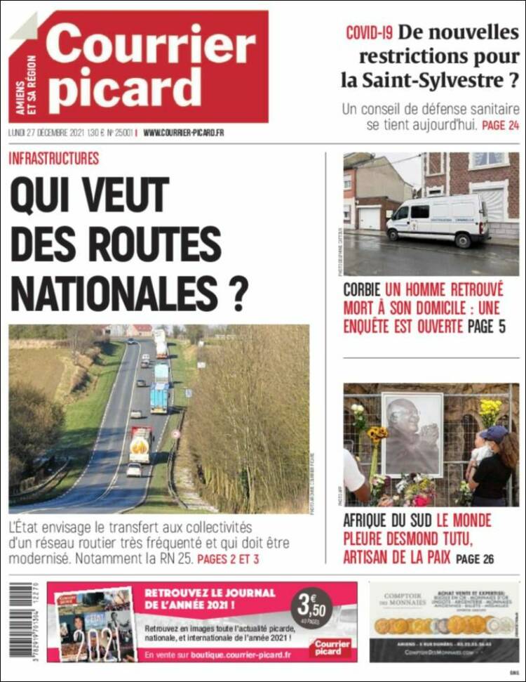 Portada de Courrier Picard (Francia)