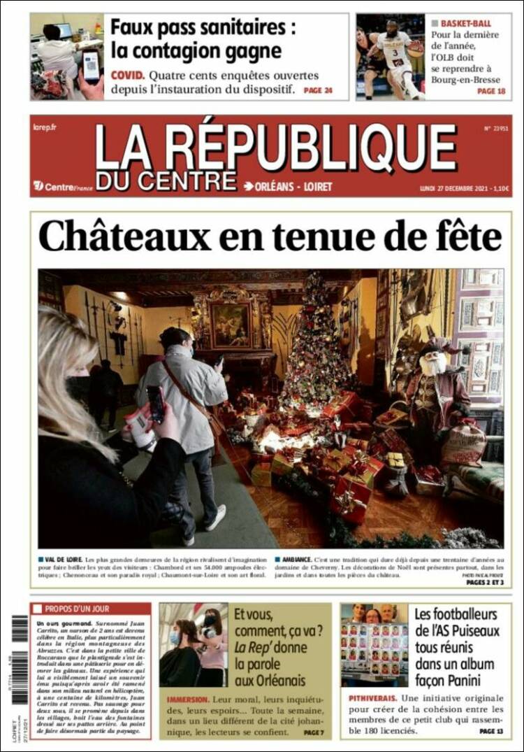 Portada de La République du Centre (Francia)