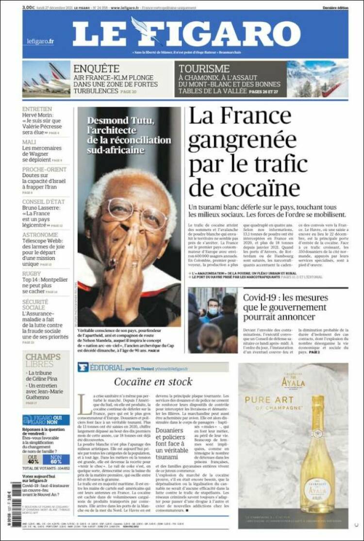 Portada de Le Figaro (Francia)