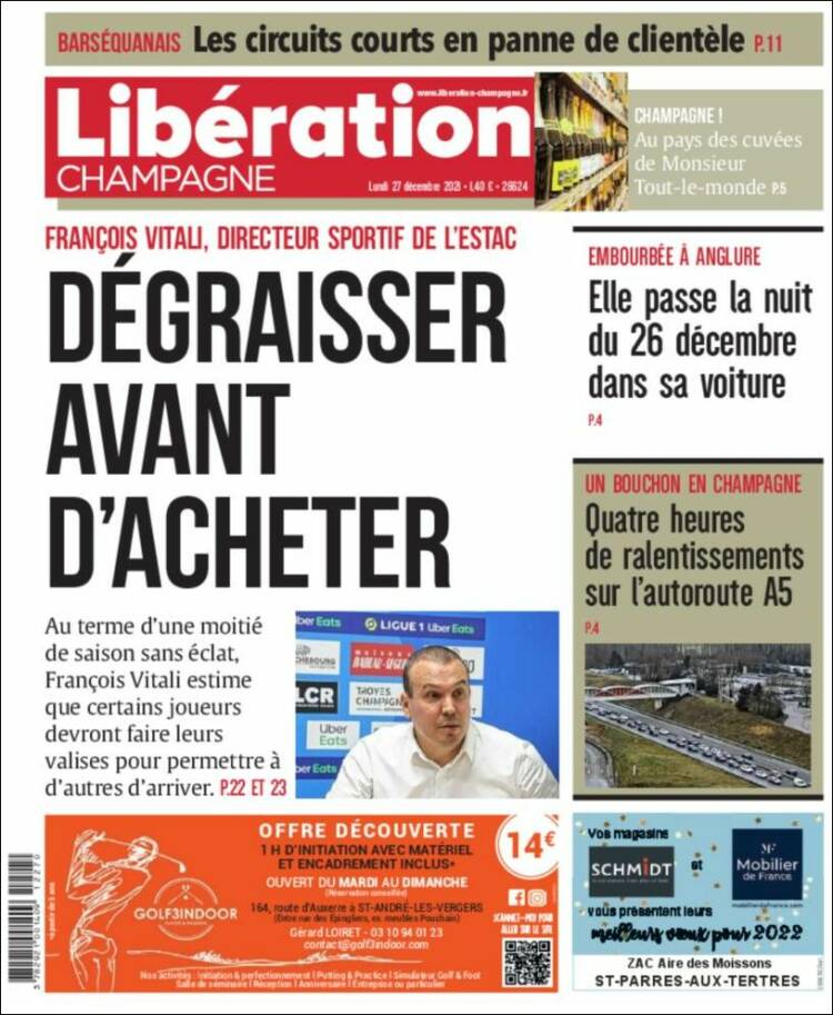 Portada de Libération Champagne (Francia)