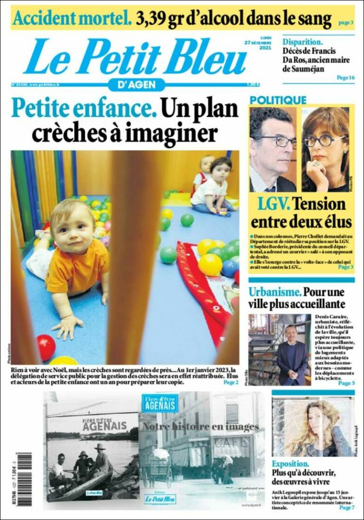 Portada de Le Petit Bleu (Francia)