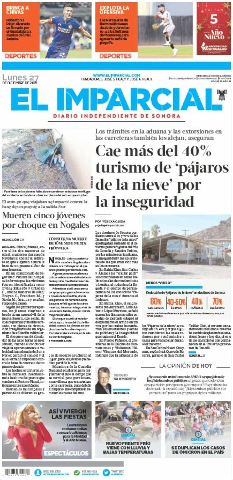 Portada de El Imparcial (M&eacute;xico)