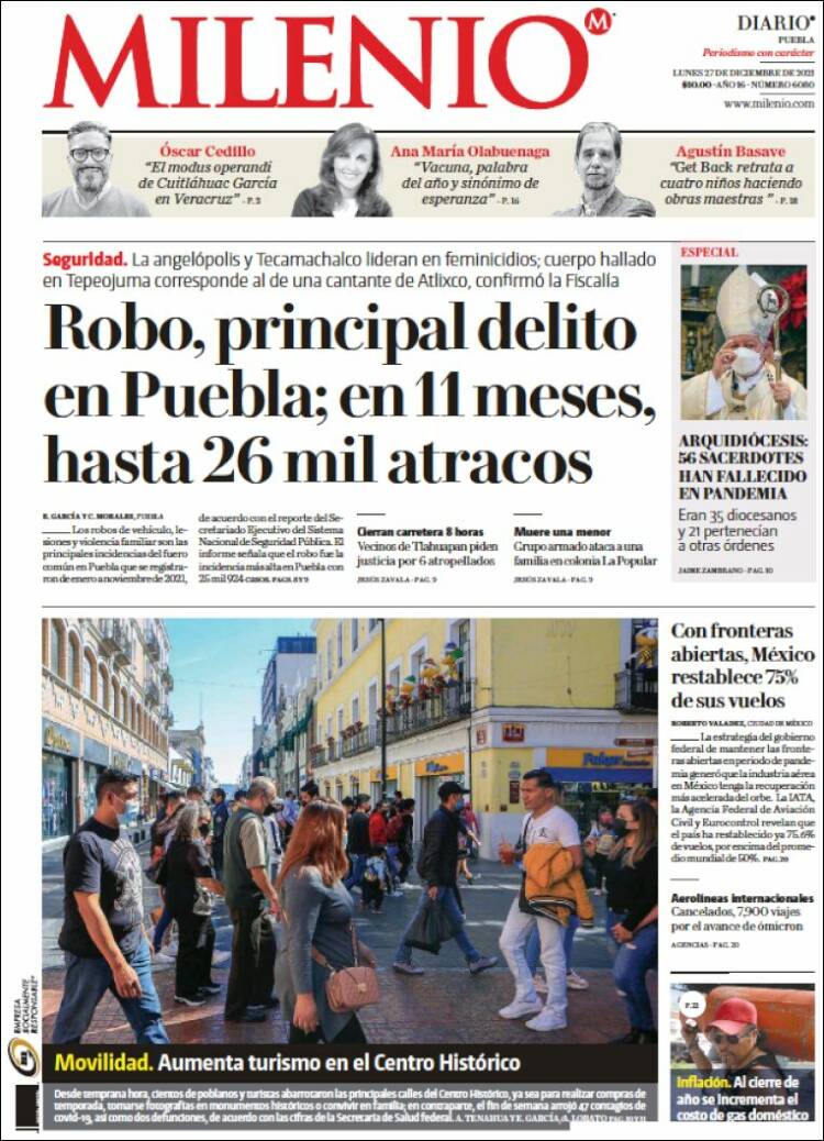 Portada de Milenio de Puebla (M&eacute;xico)