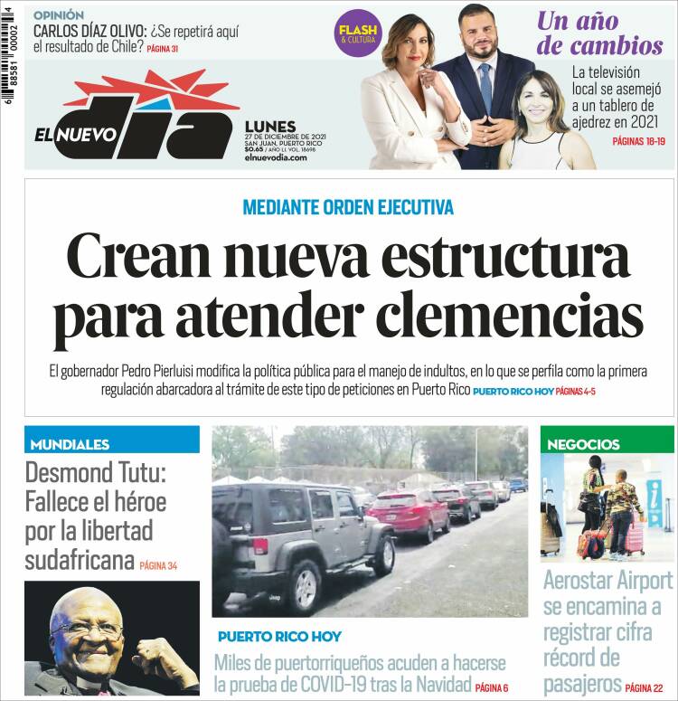 Portada de El Nuevo Día (Puerto Rico)