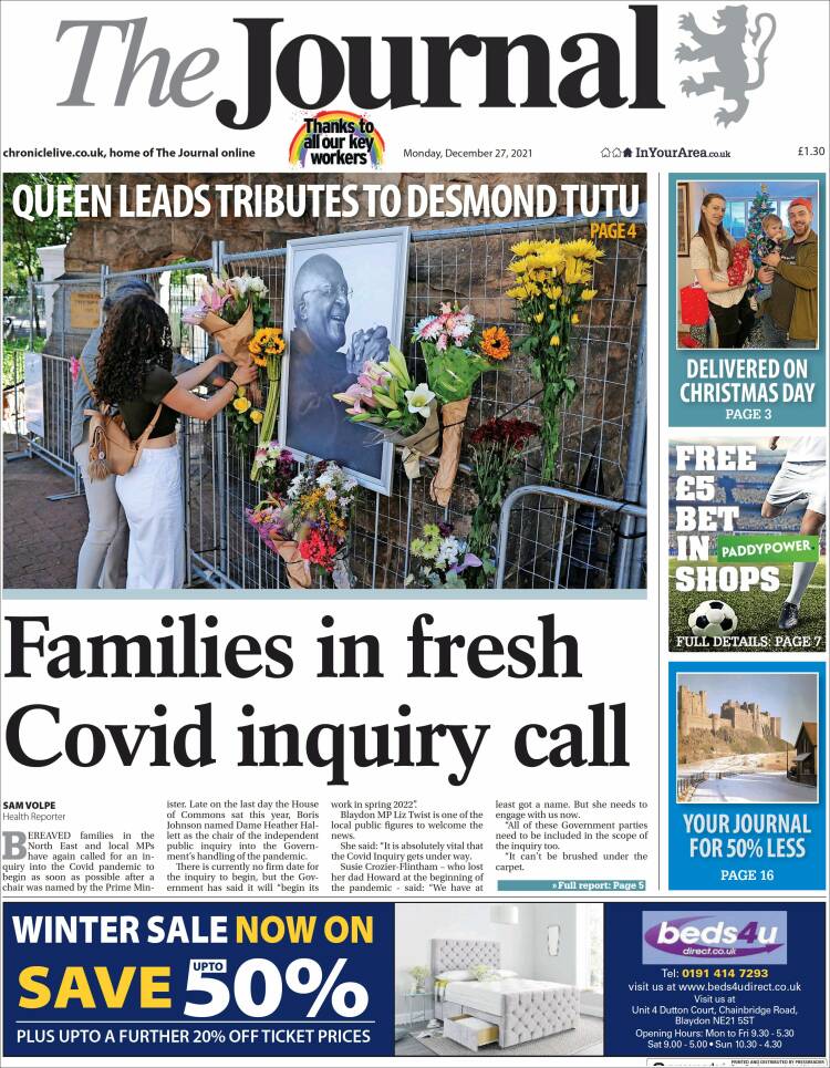 Portada de The Journal (Reino Unido)