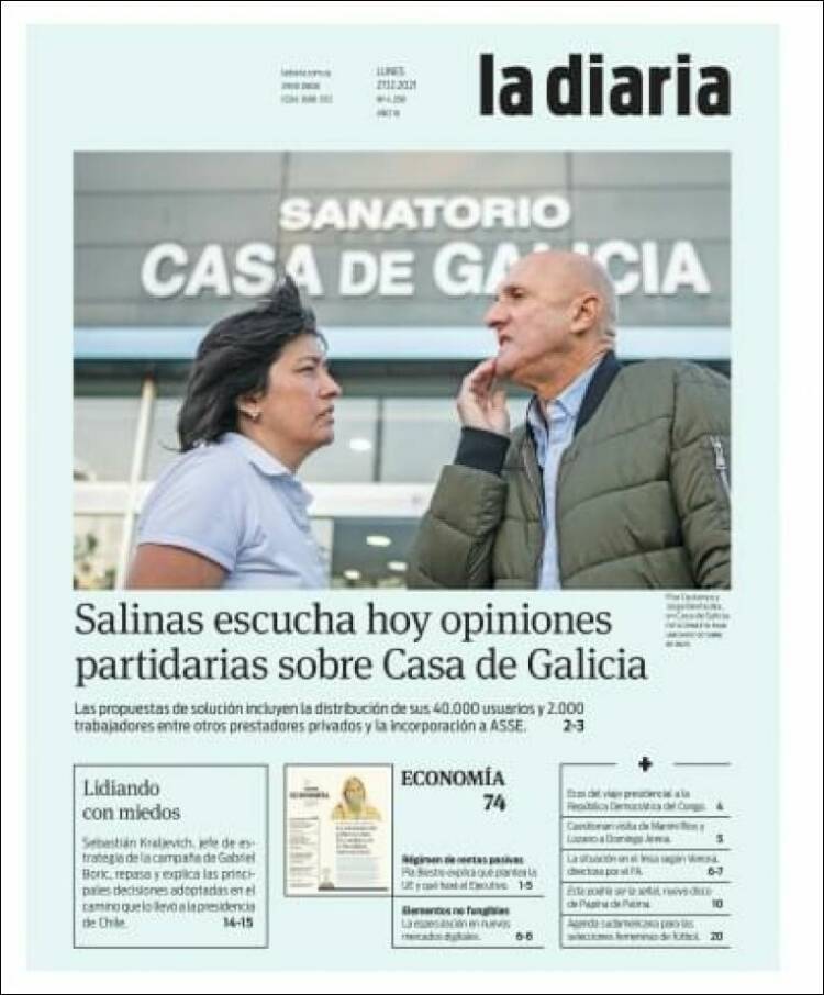 Portada de La Diaria (Uruguay)