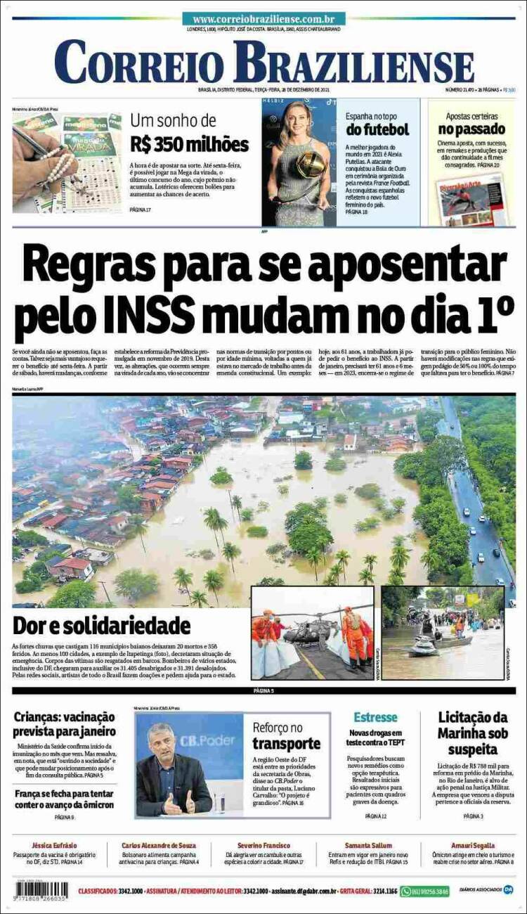 Portada de Correio Braziliense (Brasil)