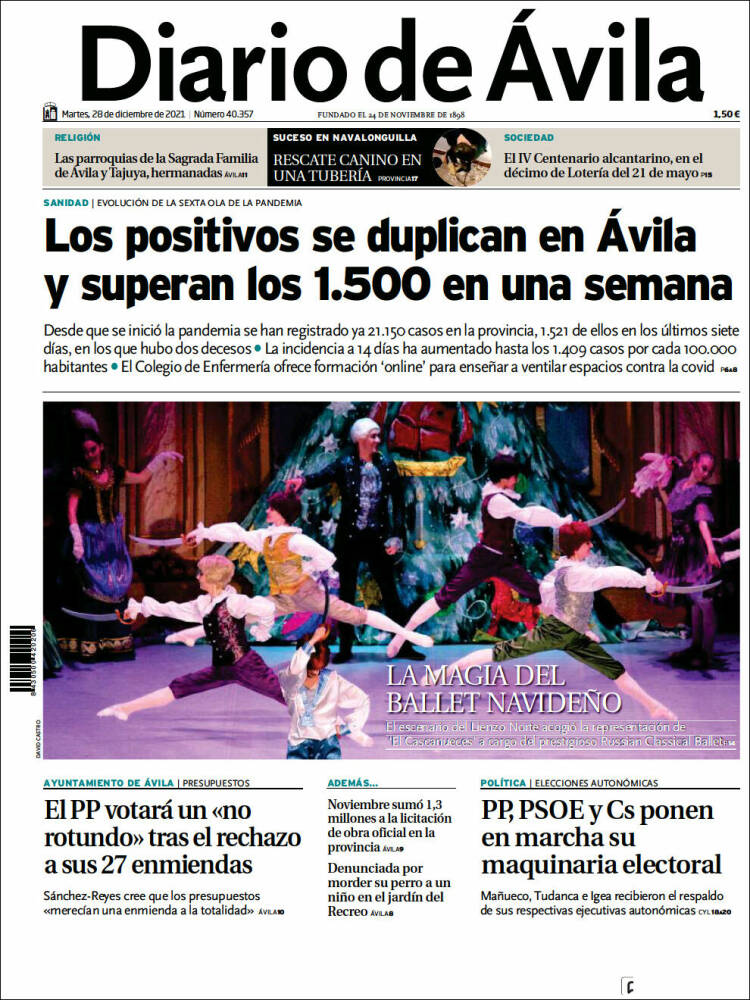 Portada de Diario de Ávila (España)