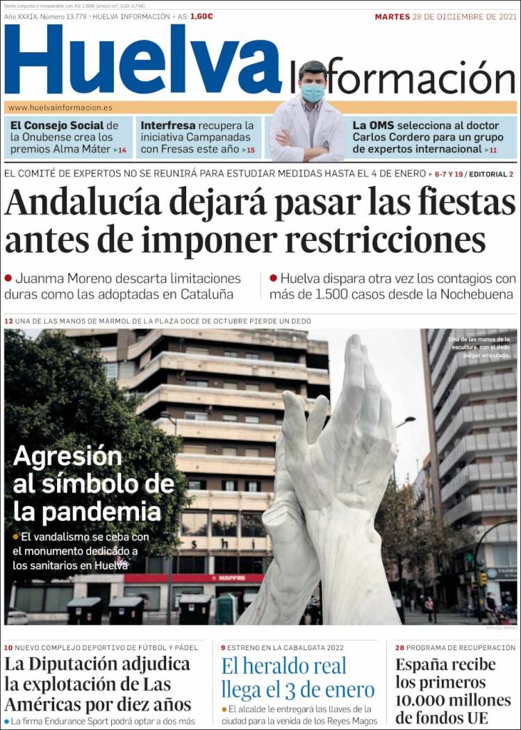 Portada de Huelva Información (España)