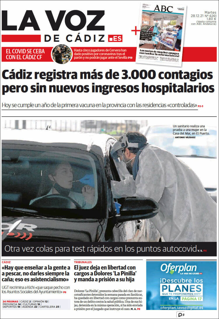 Portada de La Voz de Cádiz (Espa&ntilde;a)