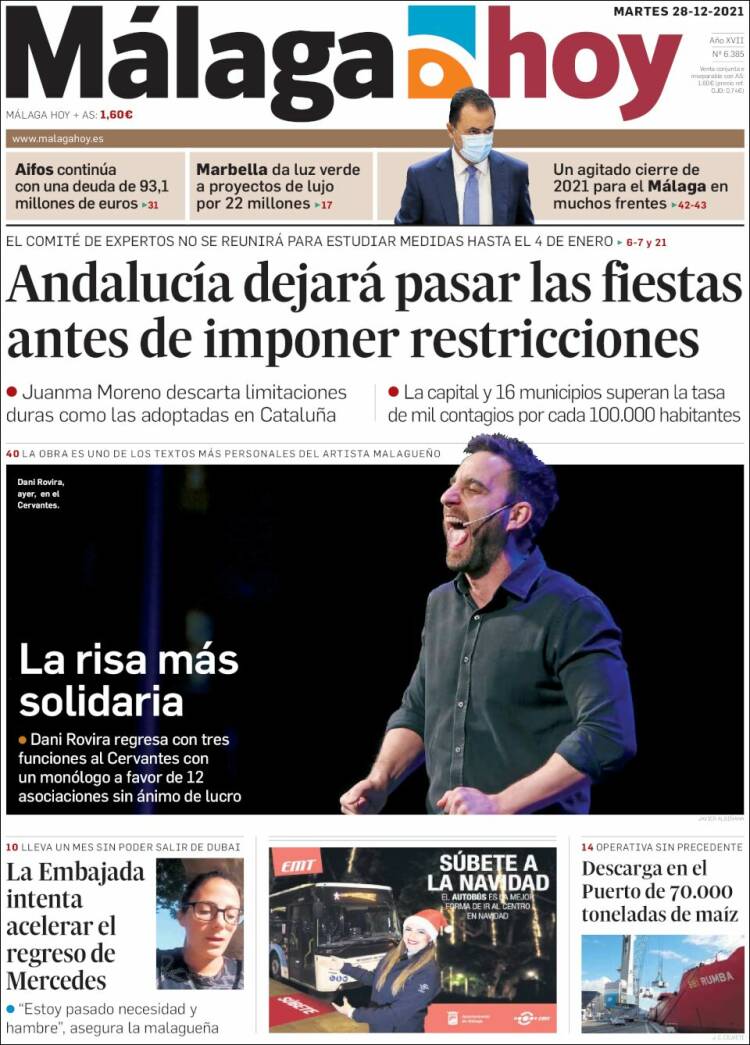 Portada de Málaga Hoy (España)