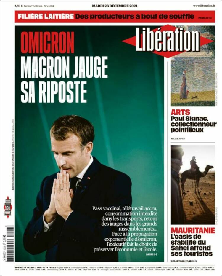 Portada de Libération (Francia)