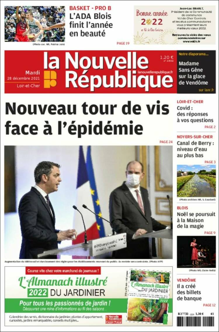 Portada de La Nouvelle Republique (Francia)