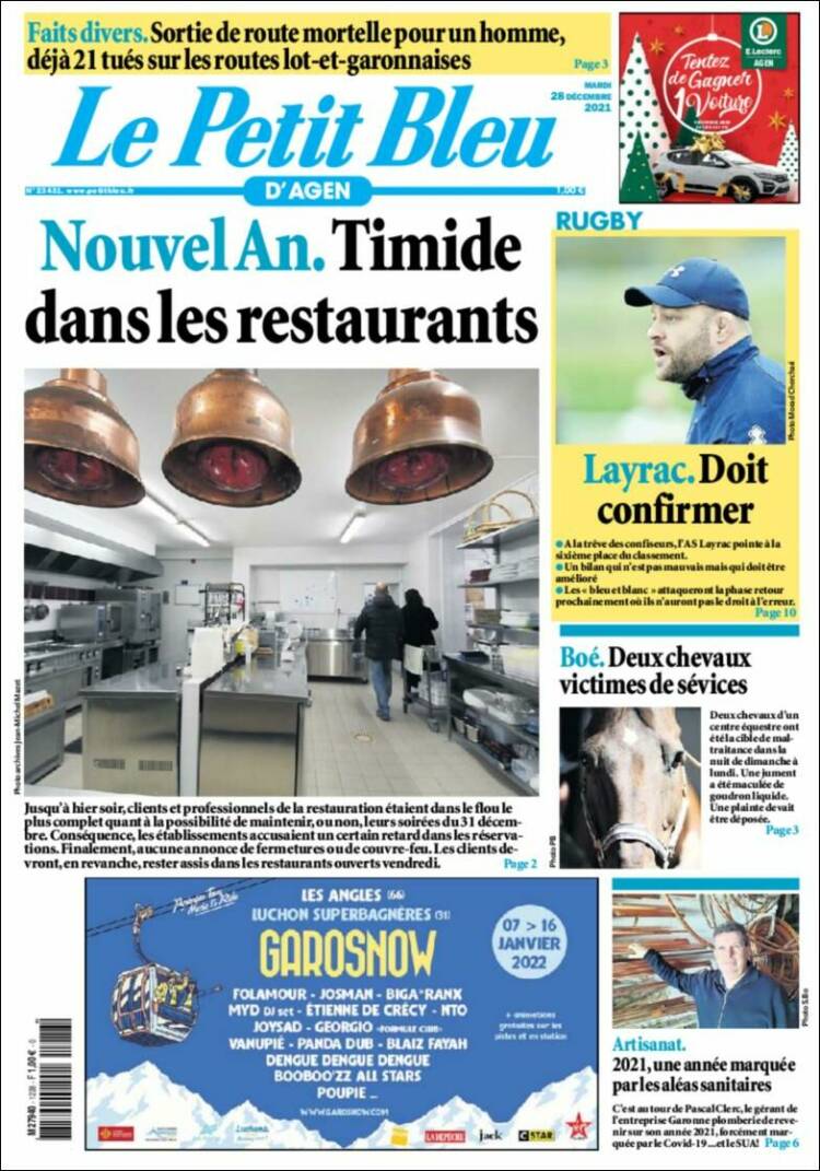 Portada de Le Petit Bleu (Francia)