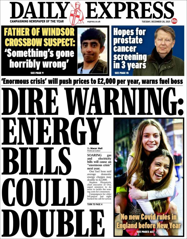Portada de Daily Express (Reino Unido)