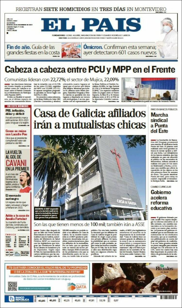 Portada de El País (Uruguay)