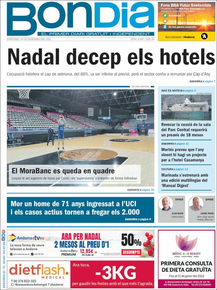 Portada de Diari Bondia (Andorra)
