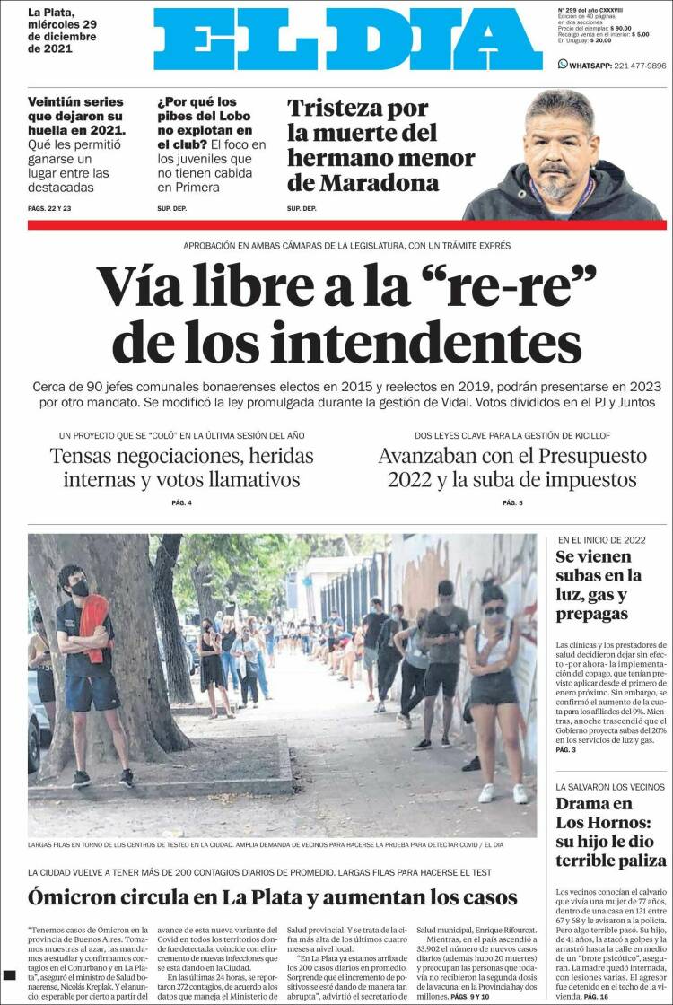 Portada de El Día de la Plata (Argentina)