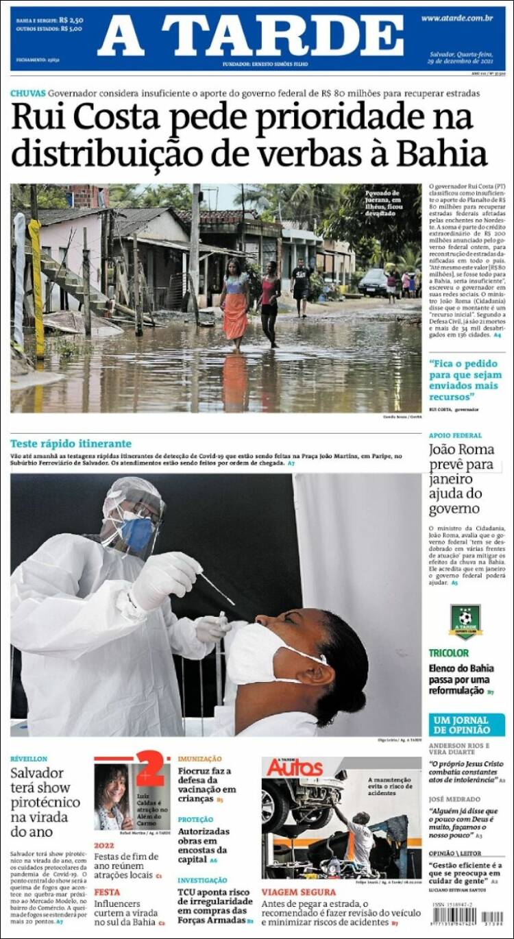 Portada de Diário A Tarde (Brasil)