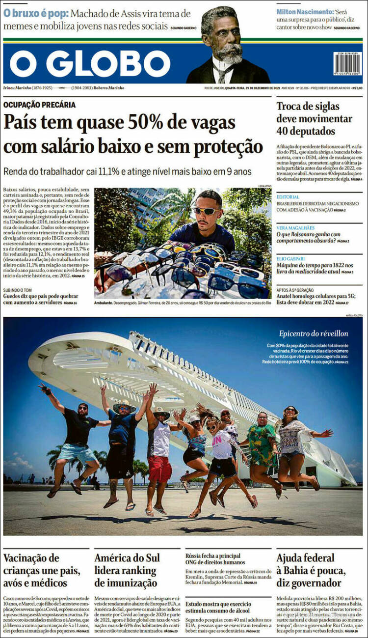 Portada de O Globo (Brasil)