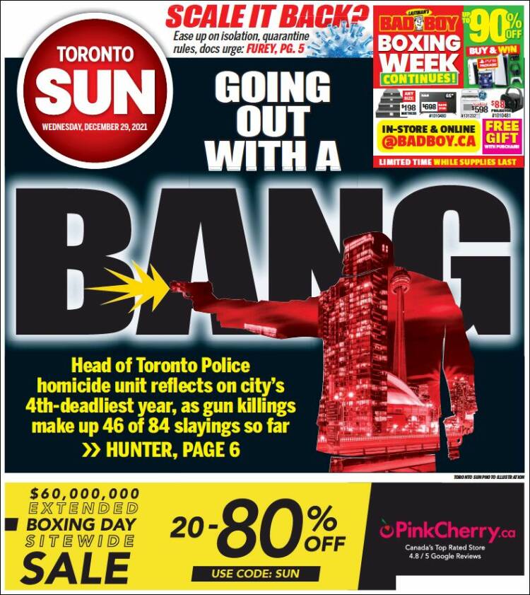 Portada de The Toronto Sun (Canada)