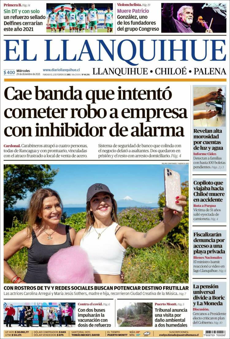 Portada de El Llanquihue (Chile)