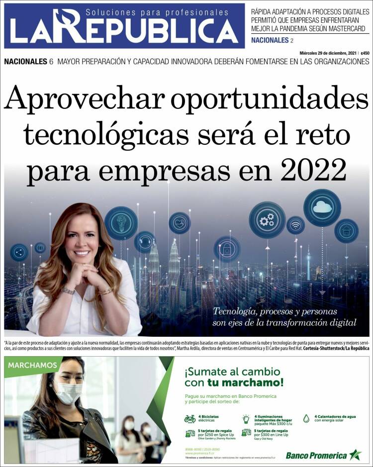 Portada de La República (Costa Rica)