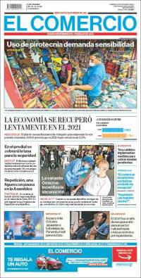 Portada de El Comercio (Ecuador)