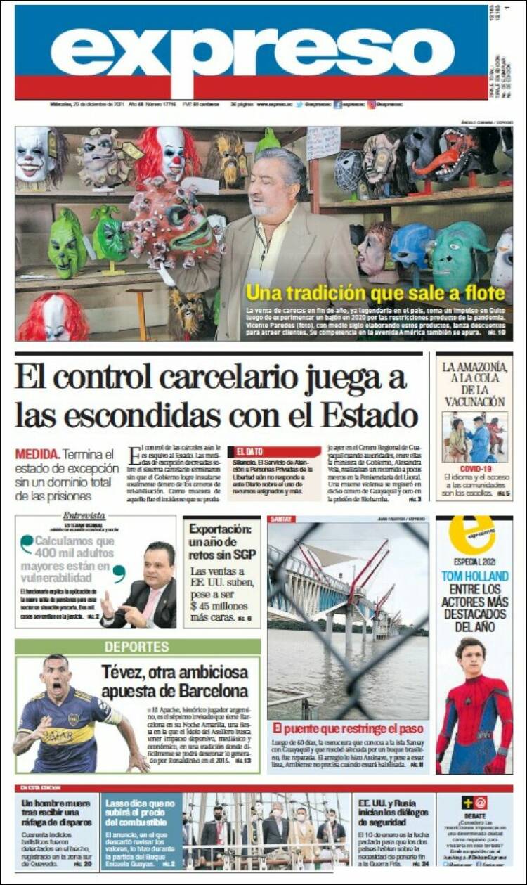Portada de Expreso (Ecuador)