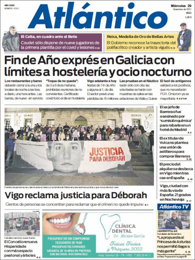 Portada de Atlántico Diario (Spain)