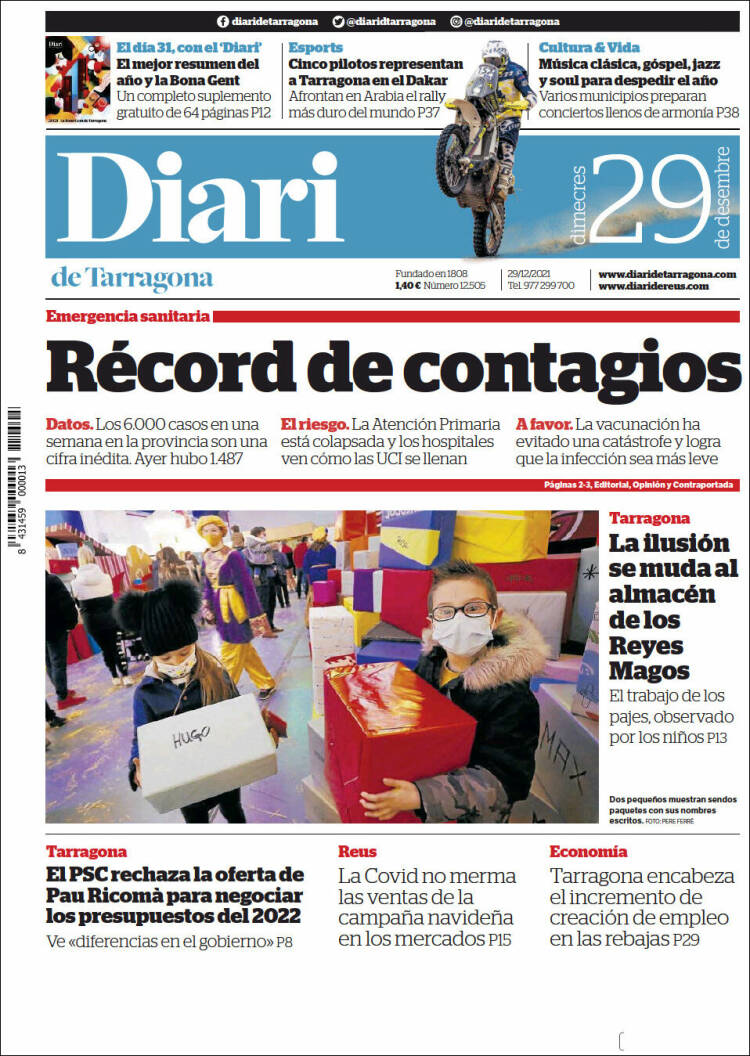 Portada de Diari de Tarragona (Spain)